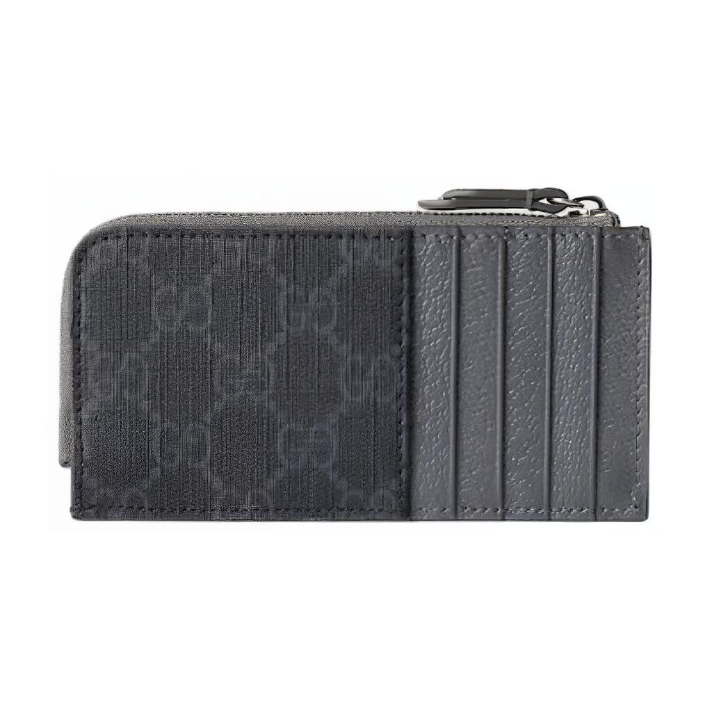 Gucci GG Logo Zipper Wallet Unisex Wallet Dark-Gray 795233-FACQC-1048