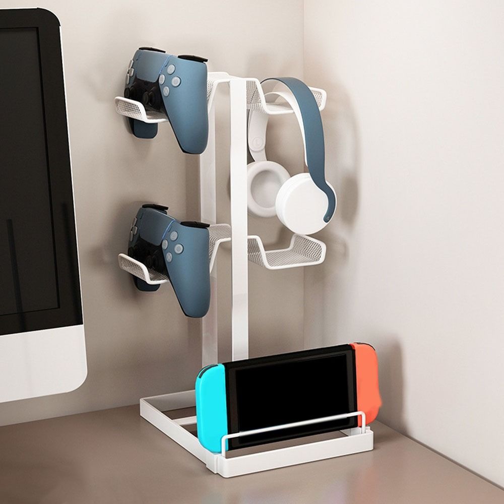 Железный держатель для игрового контроллера, совместимый с наушниками, большой вместимости, подставка для геймпада, компактный, многоярусный