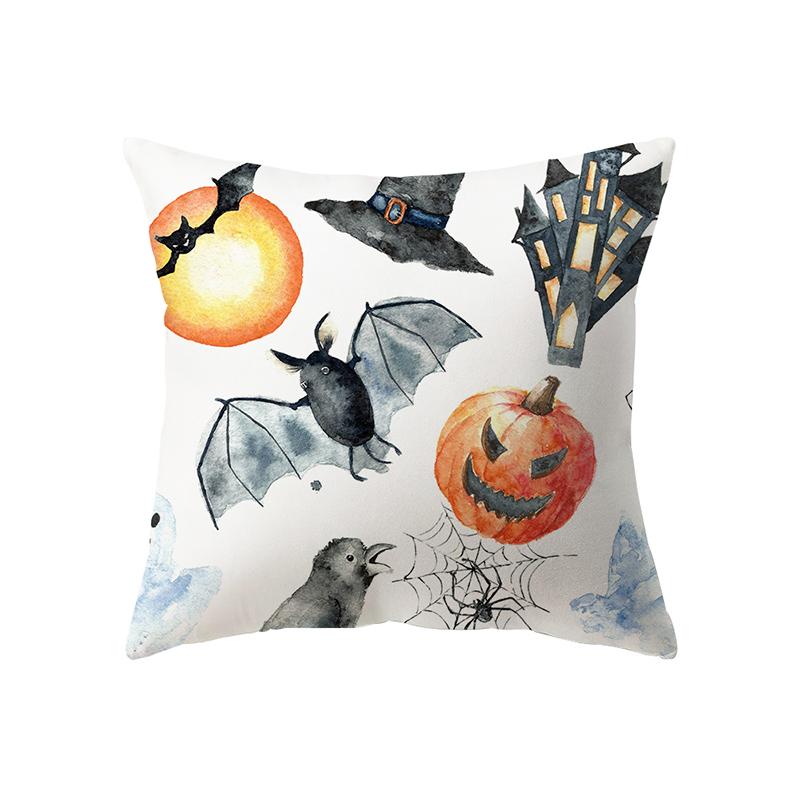 Devil Pumpkin Throw Pillow Cover Halloween Theme Throw Pillow Cover Sofa Chair Bed Cushion Cover Home Decor
