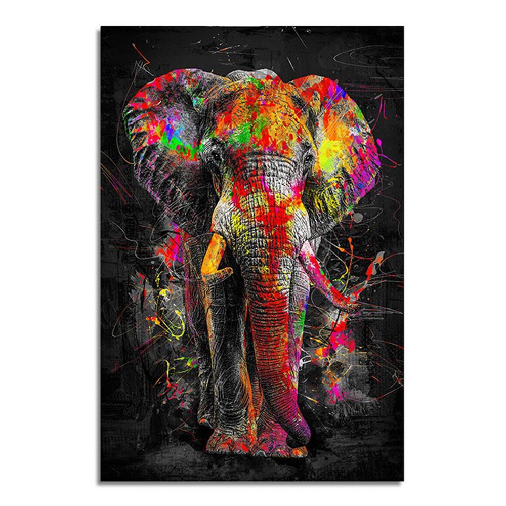Граффити, абстрактное животное, настенный художественный постер, красочный лев, слон, домашний декор, холст, картина, украшение для гостиной, фреска, изображение