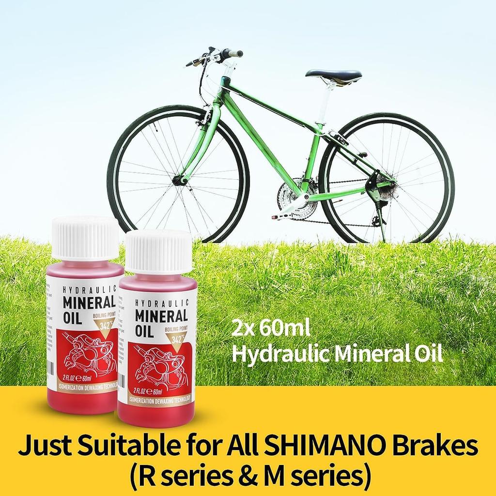 Комплект для прокачки тормозов для гидравлических тормозов Shimano, Комплекты для замены гидравлической тормозной жидкости, Высокоэффективная тормозная жидкость минеральное масло 120 мл