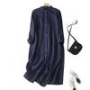 Spring Retro Loose Women's Casual Long Sleeved Shirt Dress