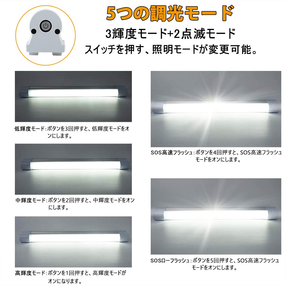 Магнитный светодиодный USB 5 режимов освещения 3 режима диммирования SOS Ультра-фонарик для чрезвычайных ситуаций Отключение электроэнергии Катастрофа Ночная чрезвычайная ситуация Автомобиль Автомобиль Кемпинг Машина Кухня
