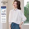 Женская хлопковая блузка с вышивкой с длинным рукавом FAPAI
