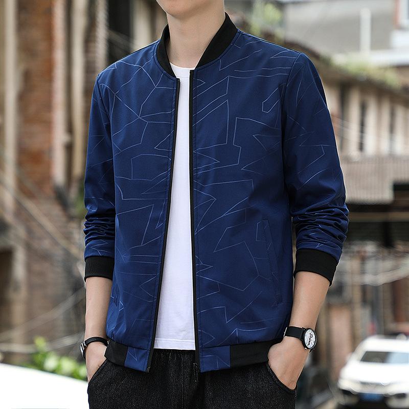 Новая куртка Мужская тонкая куртка со стойкой воротником Молодежная куртка Куртка на молнии Деловая куртка Топ-куртка