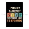 Emergency Management P R I D E Metal Sign Bar Decoration Wall Mural Printed Create Tin Sign Poster