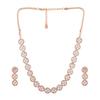 Комплект вращающегося блестящего ожерелья Estele с покрытием из розового золота и цирконием для женщин