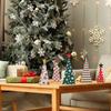 1 Set Desktop Rustic Wooden Handmade Ornament Decorative Tree Durable Christmas Festive Craft Creative