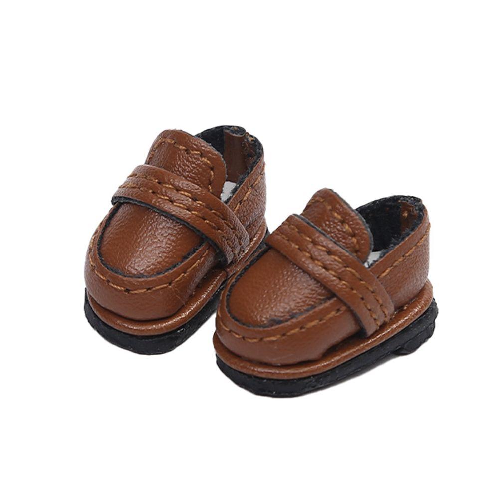 for 1/12BJD Doll Handmade for 1/11 OB11 Leather Shoes Doll Boots Cowhide Dolls Shoes New Casual