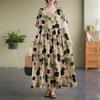 Summer Resort Mori Girl Long Plus Loose Bohemian Floral Perfect for Popular Free Floral Print [kisetsumate] Women's Dress, Cotton-Linen, Style, Dress,