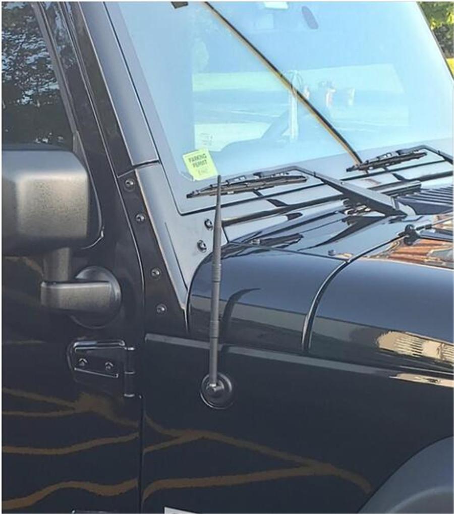 Exterior Antenna Base Cover Decorative For Jeep Wrangler JK JL 2007-2017 Black