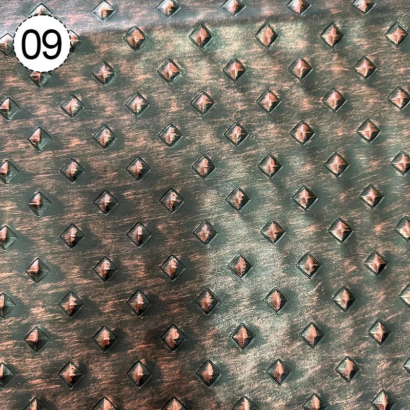Ретро Металлизированная Тисненая Ромбовидная Кожаная Ткань Жесткая Кожа Для DIY Одежды Доспехи Сценический Костюм Раздвижная Дверь Мягкая Сумка Обивка