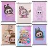 Labubu Scroll Poster the Monsters Home Decor Living Decoration Cartoon Hanging Painting Kids Gift Scroll Posters