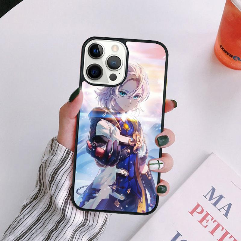 Чехол для телефона Genshin Impact Альбедо Для iPhone 17 Air 14 13 12 16Pro Max 15 11 Plus Max Защитный корпус coque