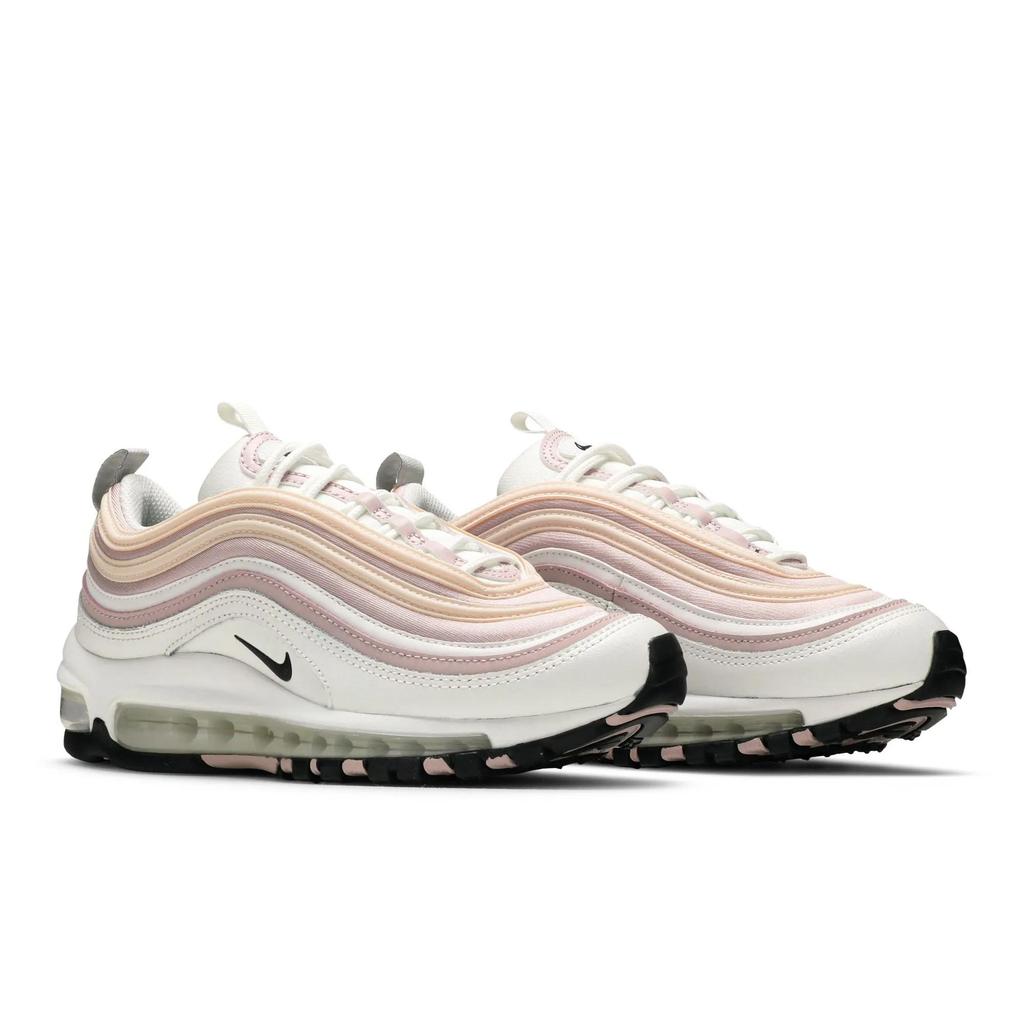 Nike Womens Air Max 97 'Pink Cream' (women's sizes) Summit White / Black Running Shoes DA9325 100