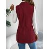 GMXIA Autumn and Winter Casual Single-breasted Suit Collar Corduroy Vest Jacket for Women