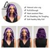 Purple Short Bob Wave Synthetic Wigs with Bangs For Women Cosplay Ombre Light Purple Daily Cosplay Party Heat Resistant Hair