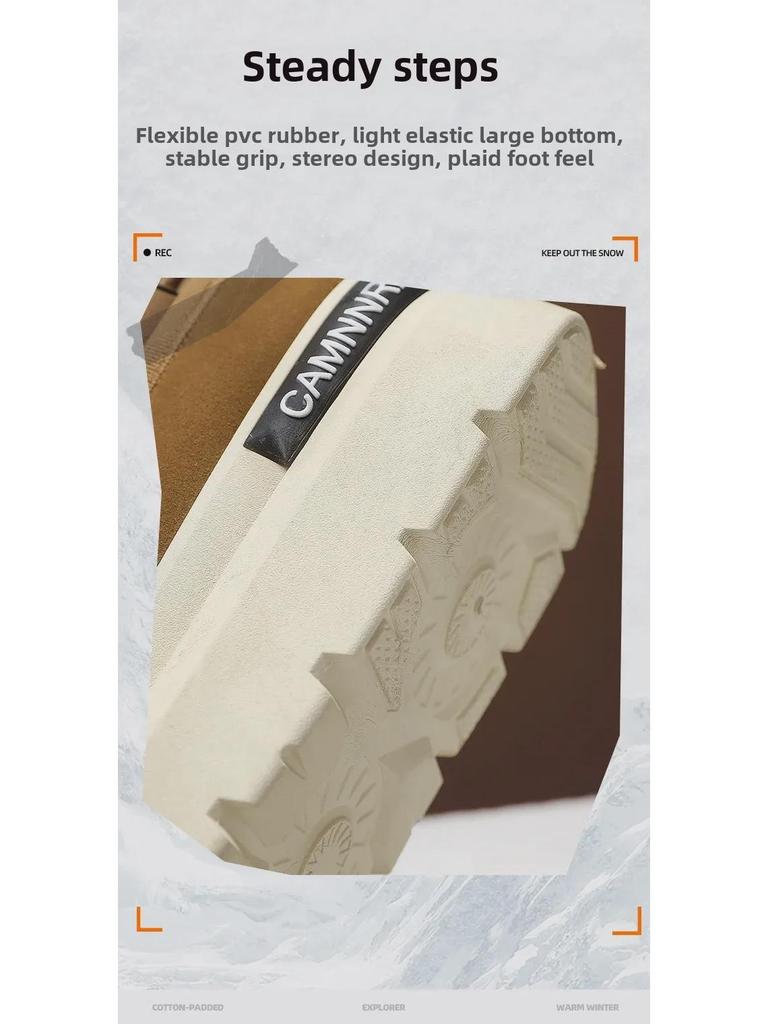 Мужские зимние полуботинки Plus Velvet Warm Cotton Low-Top - Толстая подошва, тренд для активного отдыха, рабочая одежда, 5 сезонов