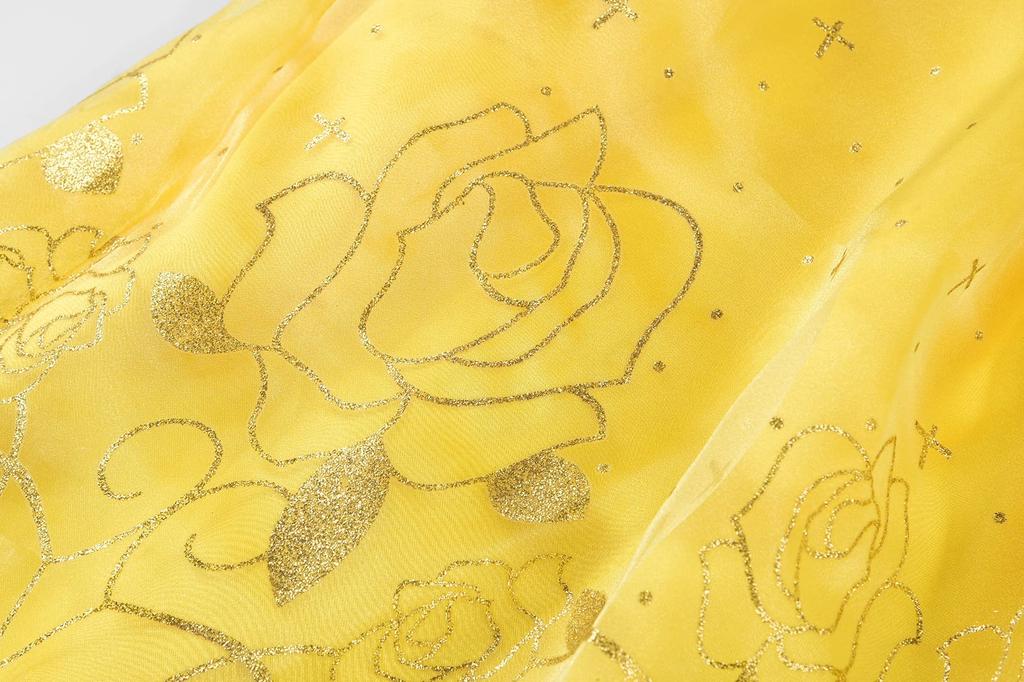 ReliBeauty Костюм принцессы на Хэллоуин, Размер 110 Платье, Девочки, Аксессуары, Желтый,