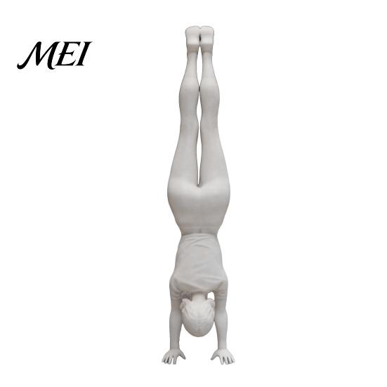 3D Printed Statue Inverted Girl Figurine, Athlete Statue, White Sporty Sculpture for Home Table Shelf Decor Minimalist Art Piece