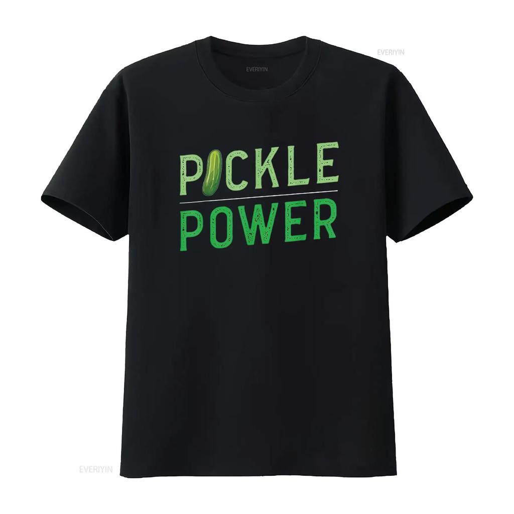 Mens Pickle Powers Vegetable Source Of Energy Healthy Living T Shirt Black 4XL vintage Washed Soft homme Stylish Unisex