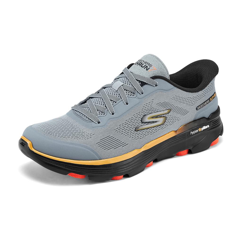 Skechers Go Run 7.0 Удобные Мягкие Низкие Повседневные Беговые Кроссовки Мужские Кроссовки Серый 220674-GYBK