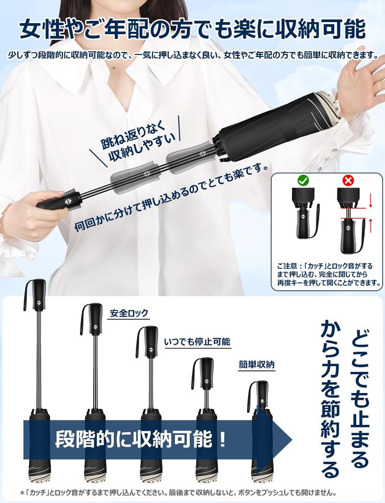 Складной зонт Конструкция для предотвращения обратного складывания Складной автоматический предотвращает прыжки Обратное складывание Ветрозащитный тефлон Ветрозащитный и водонепроницаемый Складной легкий и