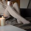 Женские рождественские теплые бедра, высокие длинные чулки, вязаные носки выше колена, рождественские