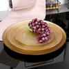Shallow Glass Dinner Plate, Gold, 28 Cm