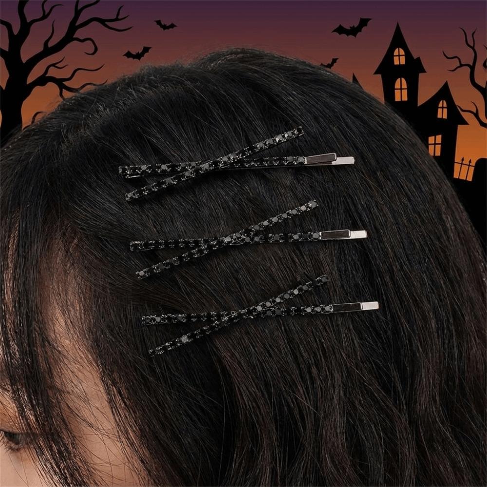 Spider Spider Hair Clips Black Rhinestone Barrettes Fashion Bangs Clip Princess Style