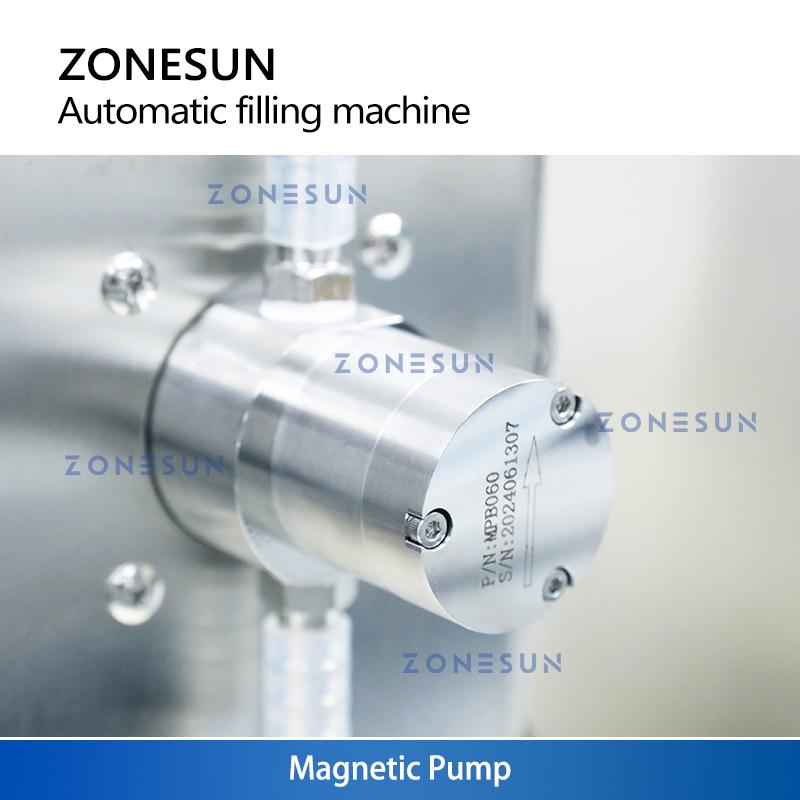 ZONESUN ZS-DTMPZ1 Magnetic Pump Bottle Liquid Filling Machine With Conveyor Juice Drinks Vial Packaging Production Filler Line