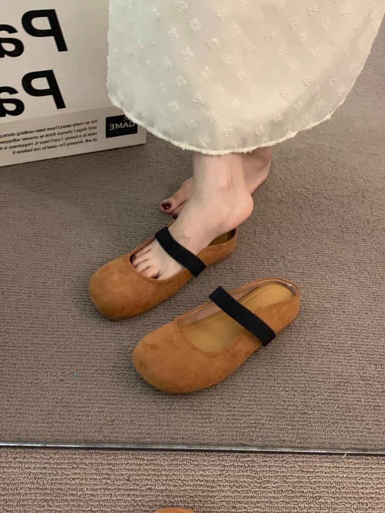 Ретро внутренняя завышенная женская обувь весна 2025 новая мода ниша Мэри Джейн ленивый обруч полу тапочки прилив