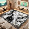 Abstract Geometric Theme Crystal Velvet Floor Rug Personalized Custom Name Text Warm Carpet Home Decoration