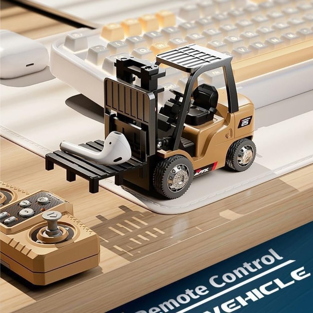Мини-погрузчик на радиоуправлении в масштабе 1:64, полностью пропорциональный мини-транспортное средство на радиоуправлении 2,4 ГГц, 10 км/ч, с пультом управления, крюком для груза, вилами и поддоном