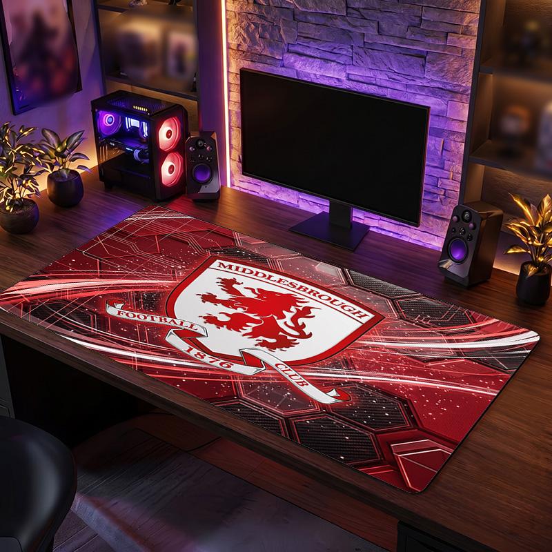 Middlesbrough Football Print Large Mouse Pad, Anti-Slip Extended Gaming Desk Mat for Office Home