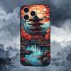 Арт Японский Стиль Для iPhone 12,16,11,14,15,17,13,X,Mini,SE,Max,8,7,XR,XS,Plus,Pro,Мягкий Силиконовый Черный Чехол