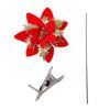 Glitter Poinsettia 5.5 Inch Artificial Flower Christmas Clip Stem Christmas Tree Ornaments For Wedding Party Wreath Decoration