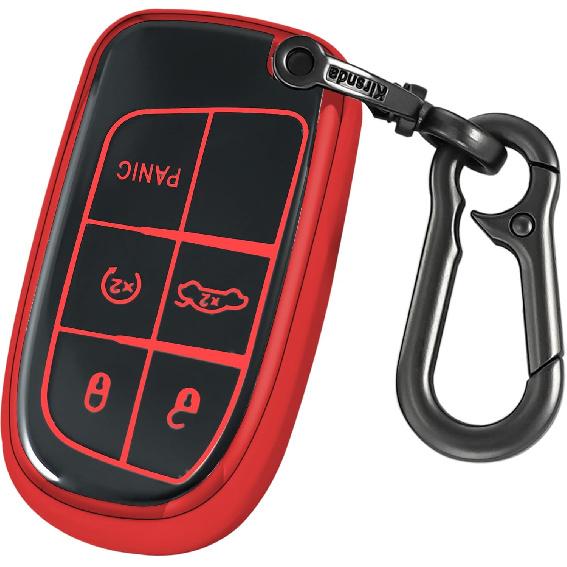 Для чехла для ключа-брелока Jeep с брелоком, защитный чехол для ключа из ТПУ, совместимый с RAM Grand Cherokee Renegade Chrysler Durango Journey Smart Remote