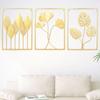 3 PCS Multiselective Ginkgo Leaf Ornaments Simple Creative Leaves Sculpture Luxury Wall Hanging Decor