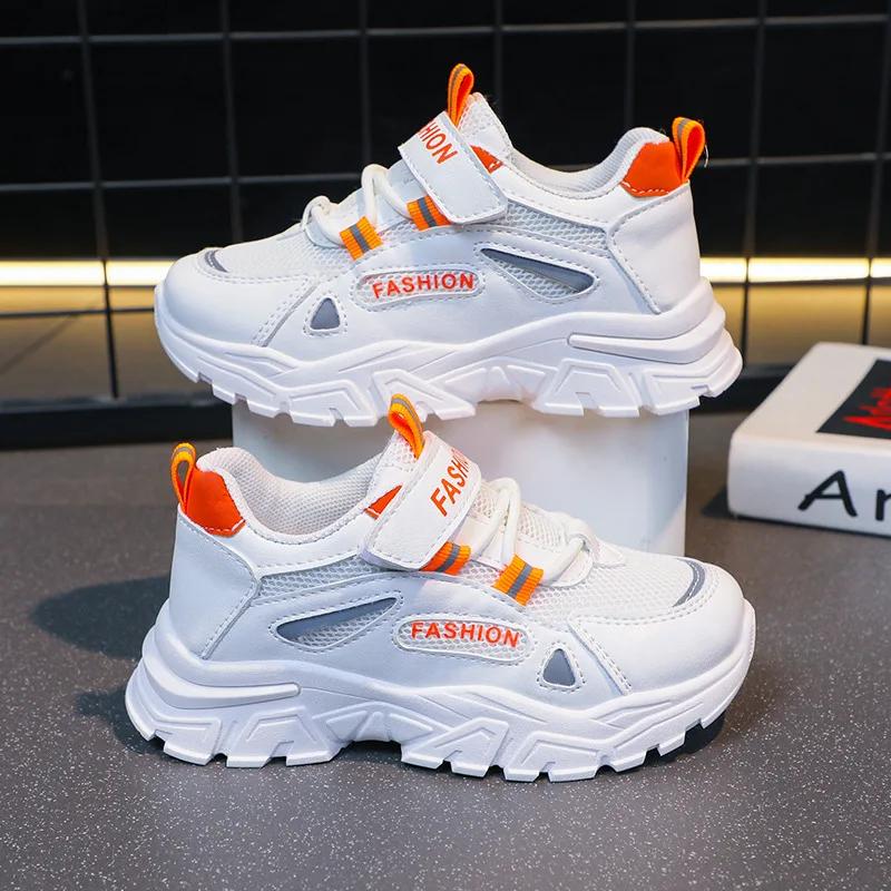 Модная детская обувь, кроссовки для мальчиков и девочек, высокое качество, сетчатые, дышащие, на платформе, для бега, детская теннисная обувь, для тренировок, спортивная обувь