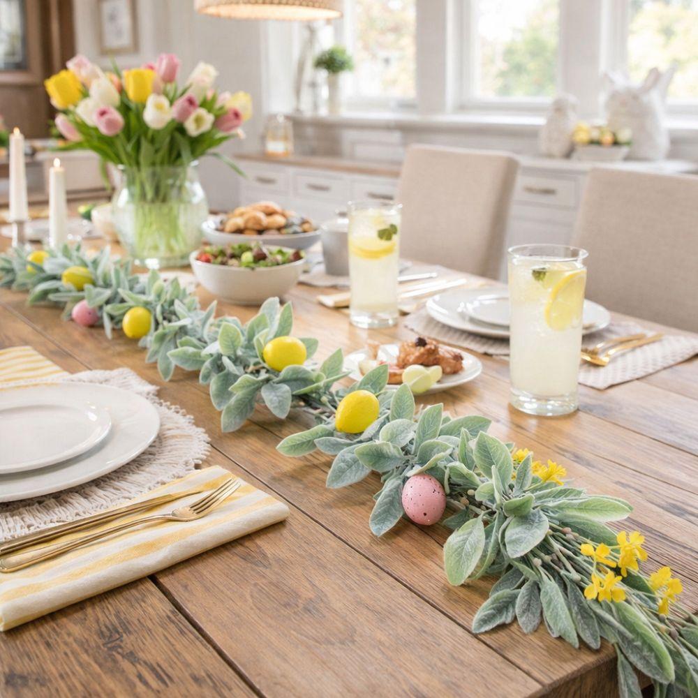 Handmade Easter Egg Garland Realistic Spring Vine Garland Indoor Wall Hanging