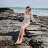 Women's Cover Ups Beach Dress Solid Color Sexy Knit Beach Bikini Swimsuit Cover Up Sunwear