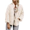Women's Fashion Solid Color Stand Collar Cotton-Padded Jacket Loose Pocket Long Sleeve  Coat