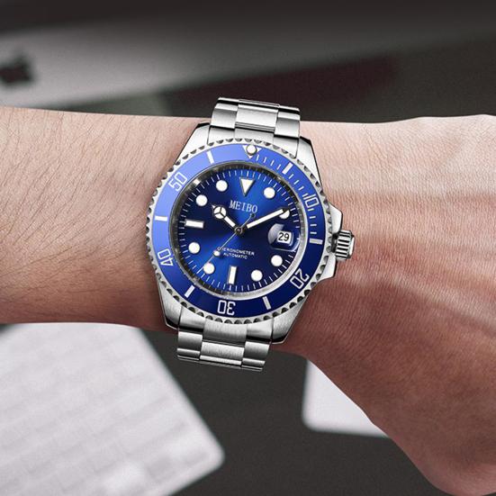 Мужские кварцевые часы с точным круглым циферблатом, водонепроницаемые, глубина 30 м, автоматическая дата, ударопрочный хронограф, ремешок из нержавеющей стали, мужские кварцевые наручные часы с автоматическим механизмом