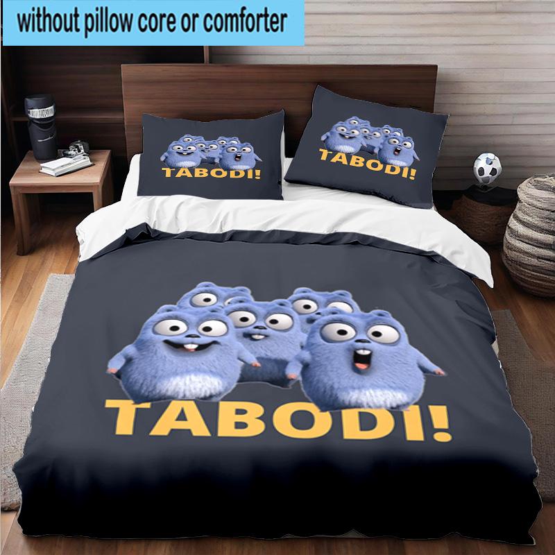 3PCS Bear And Blue Critter Adventure 3pcs Bedding,Including 3PCS Duvet Cover And 2pcs Pillowcases Perfect for Christmas,Ideal for Bedroom, Dormitory
