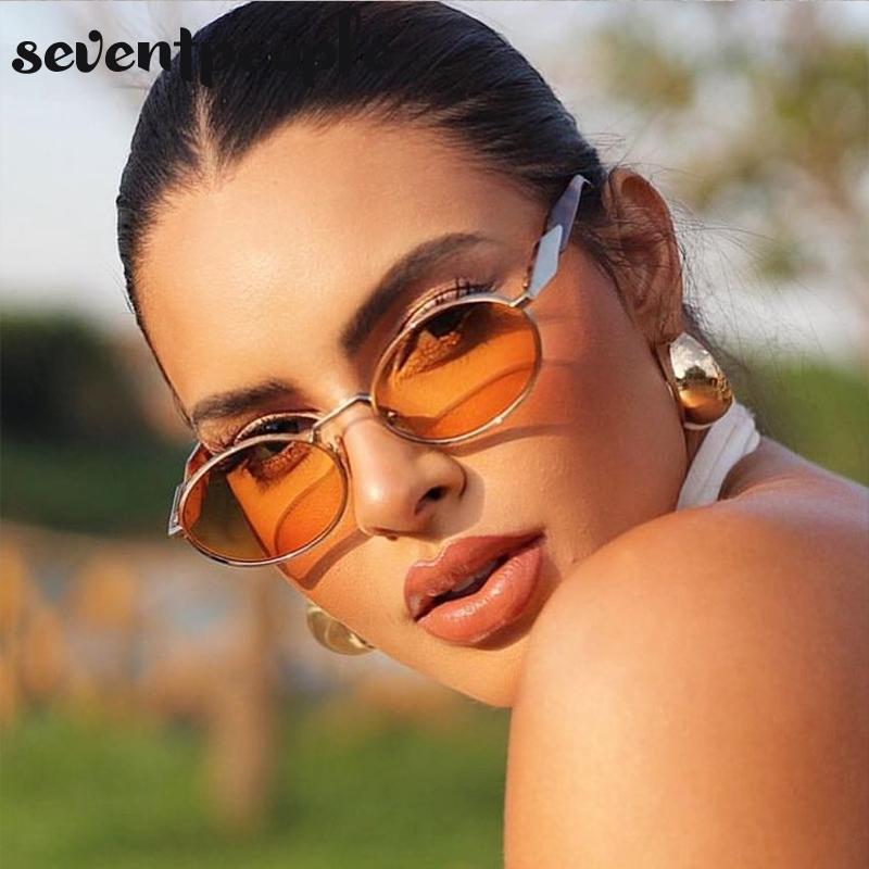 Vintage Metal Frame Round Sunglasses Women Luxruy Brand Designer Fashion Oval Sun Glasses For New In Retro Shades Eyewear