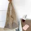 Yogodlns Fashion Crochet Bags for Women Summer Beach Tote Bag Aesthetic Totes Handbag Bohemian Woven Knit Shoulder Bag