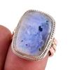 Кольцо с натуральным радужным лунным камнем, двухцветное, из стерлингового серебра 925 пробы, размер 7 z9y58