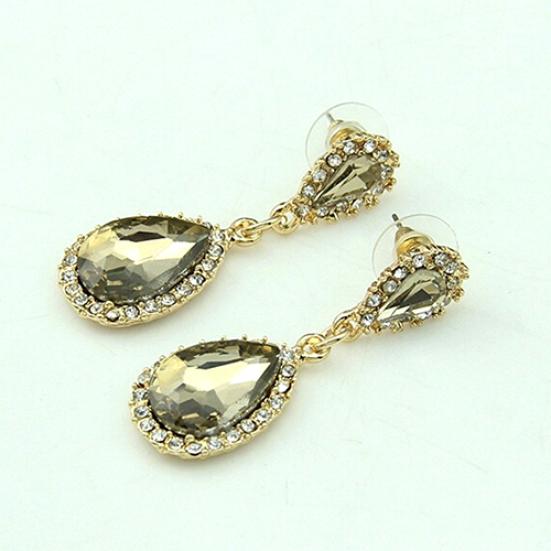 Женские роскошные серьги с каплями воды и стразами, висячие серьги, свадебные украшения