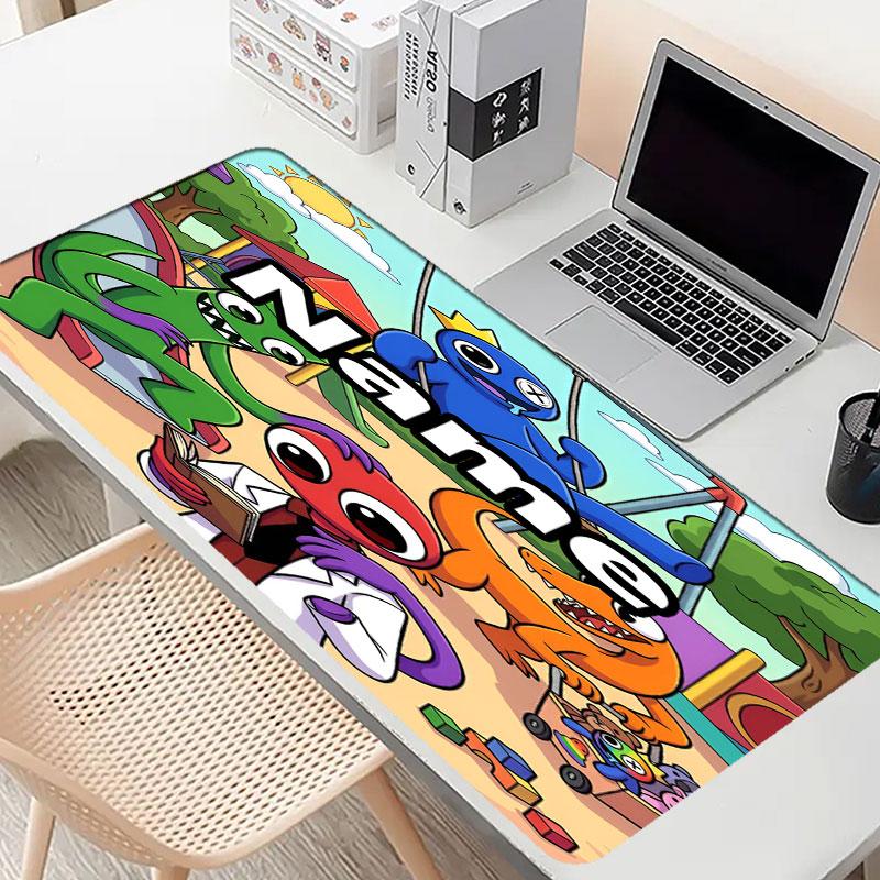 Custom Name Personalized Game Rainbow Friends Pattern Mousepad, Laptop PC Desk Mat, Decorative Desk Mat for Home Keyboard Pad Gift